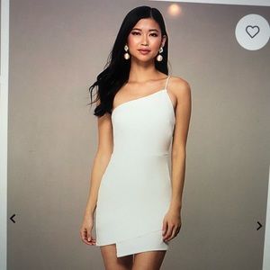 Off White Short One Shoulder Dress